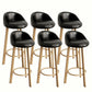 Modern Home Low Back Barstool Matte Finish Upholstered Stools Black Natural 6 Piece Set Clearhalo 'Bar Furniture' 'Bar Stools' 'bar_stools' 'furn' 'furn_bar_stools' 'Furniture' 'Kitchen & Dining Furniture' 5617540