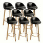 Modern Home Low Back Barstool Matte Finish Upholstered Stools Black Natural 8 Piece Set Clearhalo 'Bar Furniture' 'Bar Stools' 'bar_stools' 'furn' 'furn_bar_stools' 'Furniture' 'Kitchen & Dining Furniture' 5617541