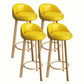 Modern Home Low Back Barstool Matte Finish Upholstered Stools Yellow Natural 4 Piece Set Clearhalo 'Bar Furniture' 'Bar Stools' 'bar_stools' 'furn' 'furn_bar_stools' 'Furniture' 'Kitchen & Dining Furniture' 5617544