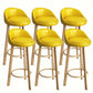 Modern Home Low Back Barstool Matte Finish Upholstered Stools Yellow Natural 6 Piece Set Clearhalo 'Bar Furniture' 'Bar Stools' 'bar_stools' 'furn' 'furn_bar_stools' 'Furniture' 'Kitchen & Dining Furniture' 5617545