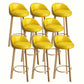 Modern Home Low Back Barstool Matte Finish Upholstered Stools Yellow Natural 8 Piece Set Clearhalo 'Bar Furniture' 'Bar Stools' 'bar_stools' 'furn' 'furn_bar_stools' 'Furniture' 'Kitchen & Dining Furniture' 5617546