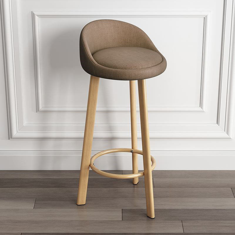 Modern Home Low Back Barstool Matte Finish Upholstered Stools Brown Natural 1 Piece Clearhalo 'Bar Furniture' 'Bar Stools' 'bar_stools' 'furn' 'furn_bar_stools' 'Furniture' 'Kitchen & Dining Furniture' 5617547