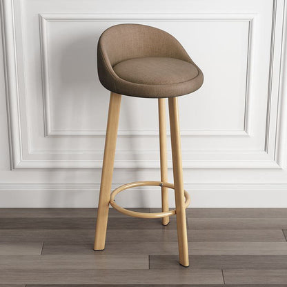 Modern Home Low Back Barstool Matte Finish Upholstered Stools Brown Natural 1 Piece Clearhalo 'Bar Furniture' 'Bar Stools' 'bar_stools' 'furn' 'furn_bar_stools' 'Furniture' 'Kitchen & Dining Furniture' 5617547