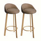 Modern Home Low Back Barstool Matte Finish Upholstered Stools Brown Natural 2 Piece Set Clearhalo 'Bar Furniture' 'Bar Stools' 'bar_stools' 'furn' 'furn_bar_stools' 'Furniture' 'Kitchen & Dining Furniture' 5617548