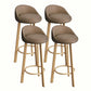 Modern Home Low Back Barstool Matte Finish Upholstered Stools Brown Natural 4 Piece Set Clearhalo 'Bar Furniture' 'Bar Stools' 'bar_stools' 'furn' 'furn_bar_stools' 'Furniture' 'Kitchen & Dining Furniture' 5617549