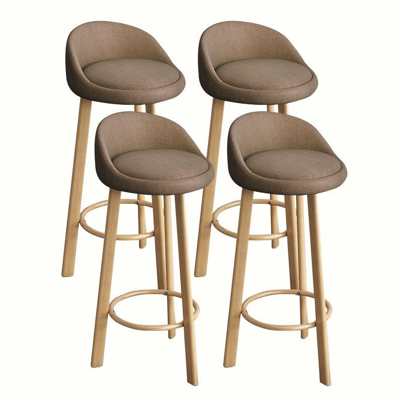 Modern Home Low Back Barstool Matte Finish Upholstered Stools Brown Natural 4 Piece Set Clearhalo 'Bar Furniture' 'Bar Stools' 'bar_stools' 'furn' 'furn_bar_stools' 'Furniture' 'Kitchen & Dining Furniture' 5617549