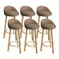 Modern Home Low Back Barstool Matte Finish Upholstered Stools Brown Natural 6 Piece Set Clearhalo 'Bar Furniture' 'Bar Stools' 'bar_stools' 'furn' 'furn_bar_stools' 'Furniture' 'Kitchen & Dining Furniture' 5617550