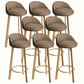 Modern Home Low Back Barstool Matte Finish Upholstered Stools Brown Natural 8 Piece Set Clearhalo 'Bar Furniture' 'Bar Stools' 'bar_stools' 'furn' 'furn_bar_stools' 'Furniture' 'Kitchen & Dining Furniture' 5617551