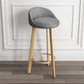 Modern Home Low Back Barstool Matte Finish Upholstered Stools Grey Natural 1 Piece Clearhalo 'Bar Furniture' 'Bar Stools' 'bar_stools' 'furn' 'furn_bar_stools' 'Furniture' 'Kitchen & Dining Furniture' 5617552