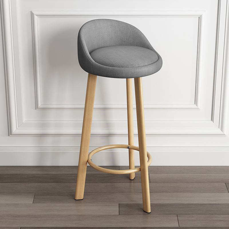 Modern Home Low Back Barstool Matte Finish Upholstered Stools Grey Natural 1 Piece Clearhalo 'Bar Furniture' 'Bar Stools' 'bar_stools' 'furn' 'furn_bar_stools' 'Furniture' 'Kitchen & Dining Furniture' 5617552