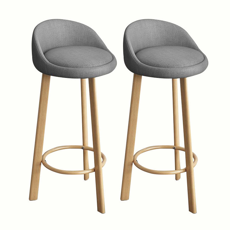 Modern Home Low Back Barstool Matte Finish Upholstered Stools Grey Natural 2 Piece Set Clearhalo 'Bar Furniture' 'Bar Stools' 'bar_stools' 'furn' 'furn_bar_stools' 'Furniture' 'Kitchen & Dining Furniture' 5617553