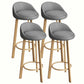 Modern Home Low Back Barstool Matte Finish Upholstered Stools Grey Natural 4 Piece Set Clearhalo 'Bar Furniture' 'Bar Stools' 'bar_stools' 'furn' 'furn_bar_stools' 'Furniture' 'Kitchen & Dining Furniture' 5617554
