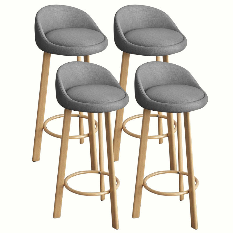 Modern Home Low Back Barstool Matte Finish Upholstered Stools Grey Natural 4 Piece Set Clearhalo 'Bar Furniture' 'Bar Stools' 'bar_stools' 'furn' 'furn_bar_stools' 'Furniture' 'Kitchen & Dining Furniture' 5617554