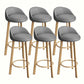 Modern Home Low Back Barstool Matte Finish Upholstered Stools Grey Natural 6 Piece Set Clearhalo 'Bar Furniture' 'Bar Stools' 'bar_stools' 'furn' 'furn_bar_stools' 'Furniture' 'Kitchen & Dining Furniture' 5617555