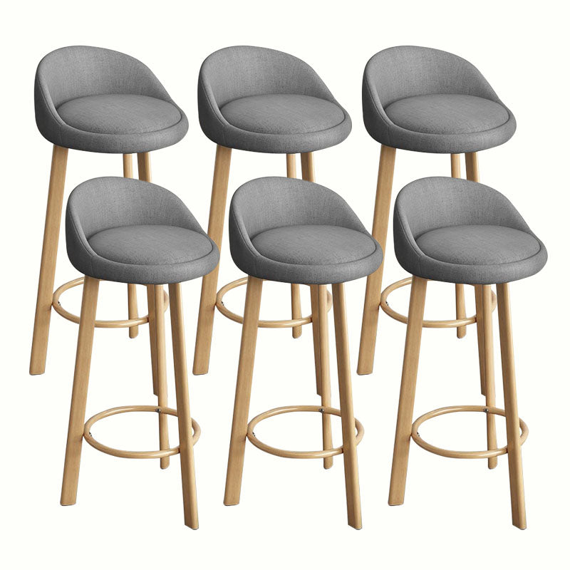 Modern Home Low Back Barstool Matte Finish Upholstered Stools Grey Natural 6 Piece Set Clearhalo 'Bar Furniture' 'Bar Stools' 'bar_stools' 'furn' 'furn_bar_stools' 'Furniture' 'Kitchen & Dining Furniture' 5617555