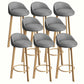 Modern Home Low Back Barstool Matte Finish Upholstered Stools Grey Natural 8 Piece Set Clearhalo 'Bar Furniture' 'Bar Stools' 'bar_stools' 'furn' 'furn_bar_stools' 'Furniture' 'Kitchen & Dining Furniture' 5617556