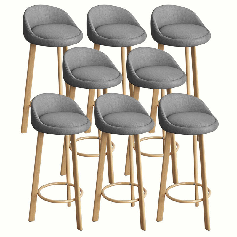 Modern Home Low Back Barstool Matte Finish Upholstered Stools Grey Natural 8 Piece Set Clearhalo 'Bar Furniture' 'Bar Stools' 'bar_stools' 'furn' 'furn_bar_stools' 'Furniture' 'Kitchen & Dining Furniture' 5617556