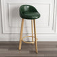 Modern Home Low Back Barstool Matte Finish Upholstered Stools Blackish Green Natural 1 Piece Clearhalo 'Bar Furniture' 'Bar Stools' 'bar_stools' 'furn' 'furn_bar_stools' 'Furniture' 'Kitchen & Dining Furniture' 5617557
