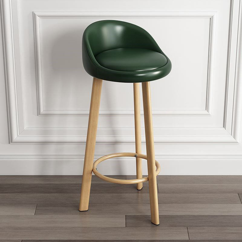 Modern Home Low Back Barstool Matte Finish Upholstered Stools Blackish Green Natural 1 Piece Clearhalo 'Bar Furniture' 'Bar Stools' 'bar_stools' 'furn' 'furn_bar_stools' 'Furniture' 'Kitchen & Dining Furniture' 5617557