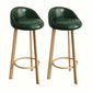 Modern Home Low Back Barstool Matte Finish Upholstered Stools Blackish Green Natural 2 Piece Set Clearhalo 'Bar Furniture' 'Bar Stools' 'bar_stools' 'furn' 'furn_bar_stools' 'Furniture' 'Kitchen & Dining Furniture' 5617558
