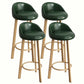 Modern Home Low Back Barstool Matte Finish Upholstered Stools Blackish Green Natural 4 Piece Set Clearhalo 'Bar Furniture' 'Bar Stools' 'bar_stools' 'furn' 'furn_bar_stools' 'Furniture' 'Kitchen & Dining Furniture' 5617559