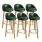 Modern Home Low Back Barstool Matte Finish Upholstered Stools Blackish Green Natural 6 Piece Set Clearhalo 'Bar Furniture' 'Bar Stools' 'bar_stools' 'furn' 'furn_bar_stools' 'Furniture' 'Kitchen & Dining Furniture' 5617560