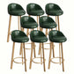 Modern Home Low Back Barstool Matte Finish Upholstered Stools Blackish Green Natural 8 Piece Set Clearhalo 'Bar Furniture' 'Bar Stools' 'bar_stools' 'furn' 'furn_bar_stools' 'Furniture' 'Kitchen & Dining Furniture' 5617561