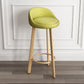 Modern Home Low Back Barstool Matte Finish Upholstered Stools Green Natural 1 Piece Clearhalo 'Bar Furniture' 'Bar Stools' 'bar_stools' 'furn' 'furn_bar_stools' 'Furniture' 'Kitchen & Dining Furniture' 5617562
