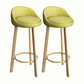 Modern Home Low Back Barstool Matte Finish Upholstered Stools Green Natural 2 Piece Set Clearhalo 'Bar Furniture' 'Bar Stools' 'bar_stools' 'furn' 'furn_bar_stools' 'Furniture' 'Kitchen & Dining Furniture' 5617563