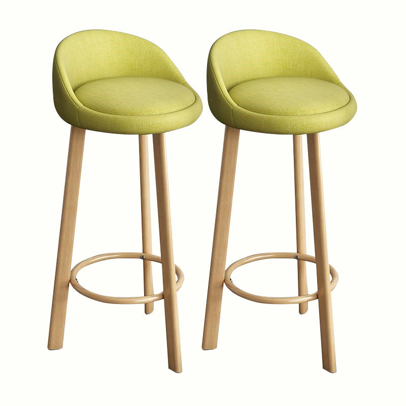 Modern Home Low Back Barstool Matte Finish Upholstered Stools Green Natural 2 Piece Set Clearhalo 'Bar Furniture' 'Bar Stools' 'bar_stools' 'furn' 'furn_bar_stools' 'Furniture' 'Kitchen & Dining Furniture' 5617563