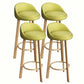 Modern Home Low Back Barstool Matte Finish Upholstered Stools Green Natural 4 Piece Set Clearhalo 'Bar Furniture' 'Bar Stools' 'bar_stools' 'furn' 'furn_bar_stools' 'Furniture' 'Kitchen & Dining Furniture' 5617564