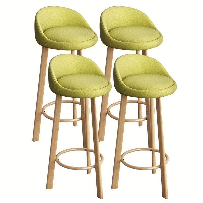 Modern Home Low Back Barstool Matte Finish Upholstered Stools Green Natural 4 Piece Set Clearhalo 'Bar Furniture' 'Bar Stools' 'bar_stools' 'furn' 'furn_bar_stools' 'Furniture' 'Kitchen & Dining Furniture' 5617564