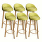 Modern Home Low Back Barstool Matte Finish Upholstered Stools Green Natural 6 Piece Set Clearhalo 'Bar Furniture' 'Bar Stools' 'bar_stools' 'furn' 'furn_bar_stools' 'Furniture' 'Kitchen & Dining Furniture' 5617565