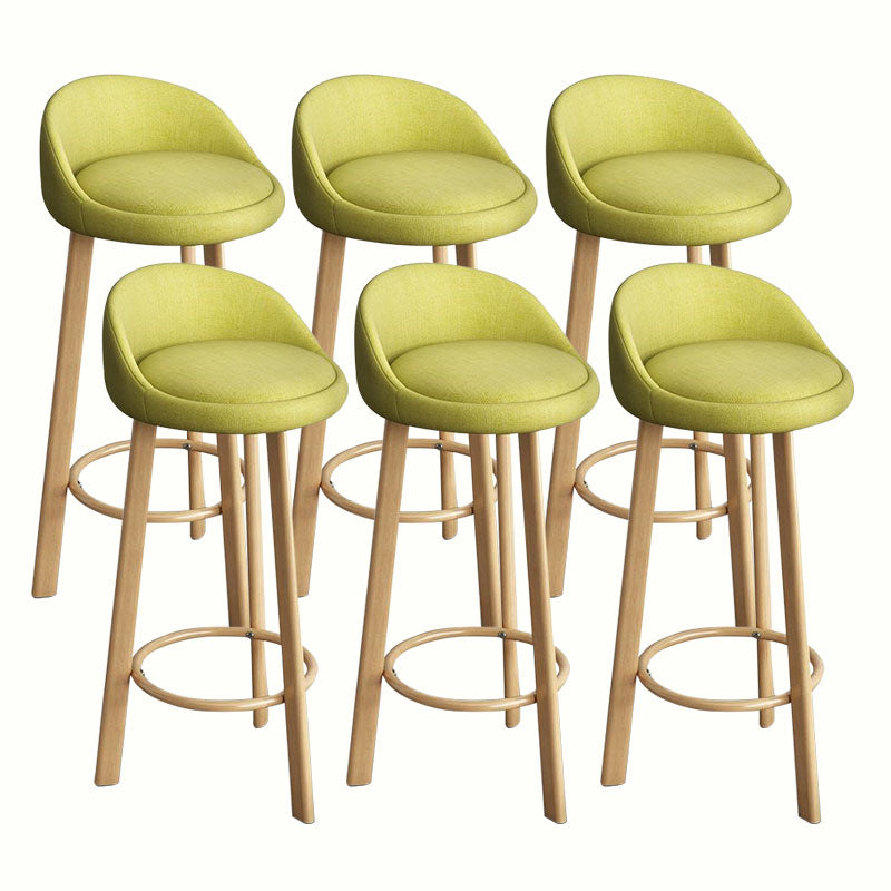Modern Home Low Back Barstool Matte Finish Upholstered Stools Green Natural 6 Piece Set Clearhalo 'Bar Furniture' 'Bar Stools' 'bar_stools' 'furn' 'furn_bar_stools' 'Furniture' 'Kitchen & Dining Furniture' 5617565