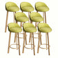 Modern Home Low Back Barstool Matte Finish Upholstered Stools Green Natural 8 Piece Set Clearhalo 'Bar Furniture' 'Bar Stools' 'bar_stools' 'furn' 'furn_bar_stools' 'Furniture' 'Kitchen & Dining Furniture' 5617566