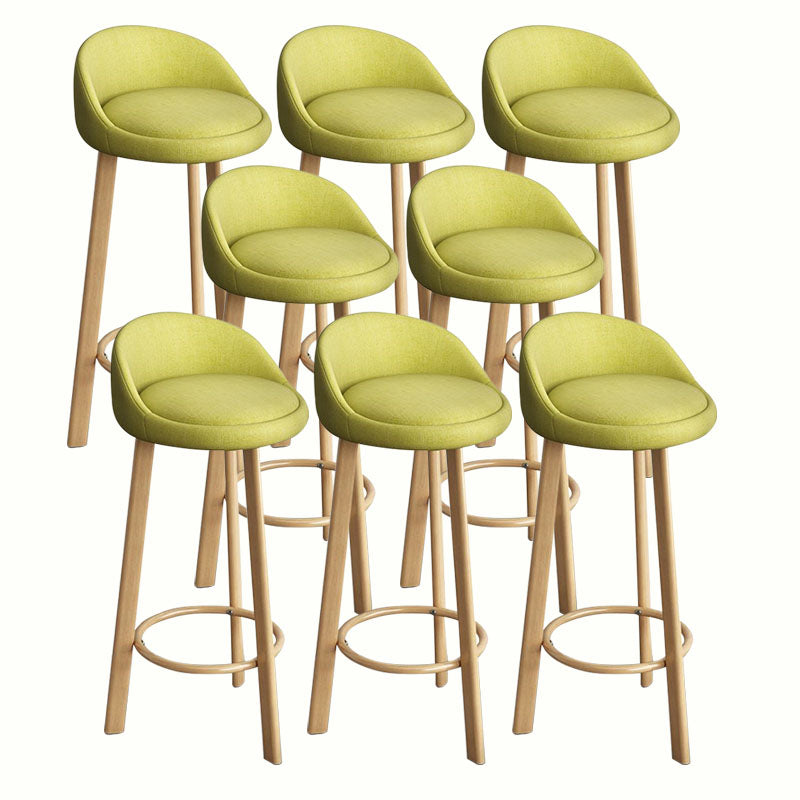 Modern Home Low Back Barstool Matte Finish Upholstered Stools Green Natural 8 Piece Set Clearhalo 'Bar Furniture' 'Bar Stools' 'bar_stools' 'furn' 'furn_bar_stools' 'Furniture' 'Kitchen & Dining Furniture' 5617566