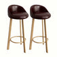 Modern Home Low Back Barstool Matte Finish Upholstered Stools Dark Brown Natural 2 Piece Set Clearhalo 'Bar Furniture' 'Bar Stools' 'bar_stools' 'furn' 'furn_bar_stools' 'Furniture' 'Kitchen & Dining Furniture' 5617568