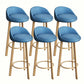 Modern Home Low Back Barstool Matte Finish Upholstered Stools Blue Natural 6 Piece Set Clearhalo 'Bar Furniture' 'Bar Stools' 'bar_stools' 'furn' 'furn_bar_stools' 'Furniture' 'Kitchen & Dining Furniture' 5617575