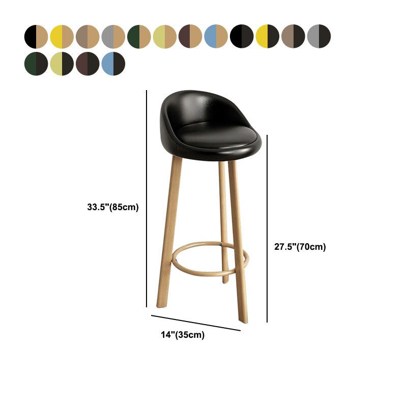 Modern Home Low Back Barstool Matte Finish Upholstered Stools Clearhalo 'Bar Furniture' 'Bar Stools' 'bar_stools' 'furn' 'furn_bar_stools' 'Furniture' 'Kitchen & Dining Furniture' 5617577