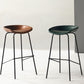 Zeitgenössischer mattes Finish Leder Barstool Low Back Coffee Shop Hocker