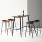 Zeitgenössischer mattes Finish Leder Barstool Low Back Coffee Shop Hocker
