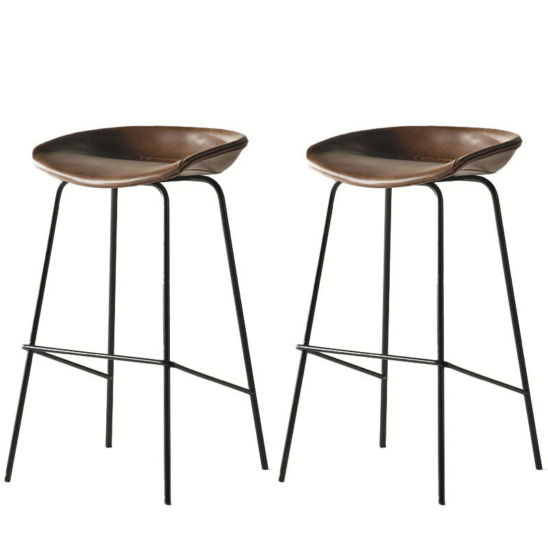 Eigentijdse matte afwerking lederen barstool low back coffeeshop ontlasting