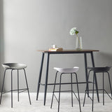 Tablero de barras de cuero de acabado mate contemporáneo taburete de cafetería baja