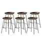 Zeitgenössischer mattes Finish Leder Barstool Low Back Coffee Shop Hocker
