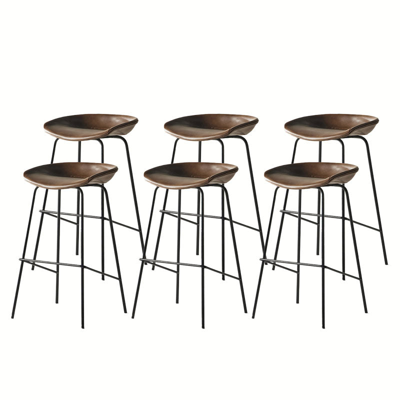 Eigentijdse matte afwerking lederen barstool low back coffeeshop ontlasting