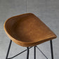 Zeitgenössischer mattes Finish Leder Barstool Low Back Coffee Shop Hocker
