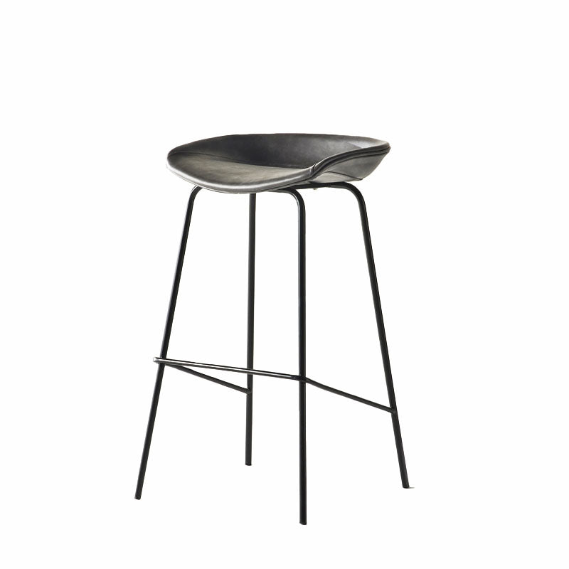 Eigentijdse matte afwerking lederen barstool low back coffeeshop ontlasting