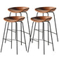 Zeitgenössischer mattes Finish Leder Barstool Low Back Coffee Shop Hocker