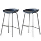 Zeitgenössischer mattes Finish Leder Barstool Low Back Coffee Shop Hocker