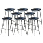 Zeitgenössischer mattes Finish Leder Barstool Low Back Coffee Shop Hocker